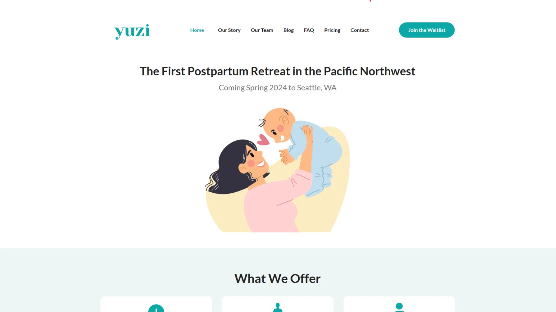 Yuzi Care website homepage designed and built by Rainier Digital Solutions